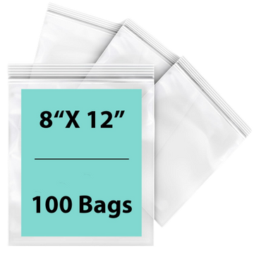 LDPE 2 Mil Reclosable Poly Bags 8X12 inches 100 Bags